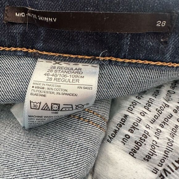 Banana Republic Womens Raw Hem Stretch Dark Wash Jeans Size 28 (4) - Picture 10 of 11